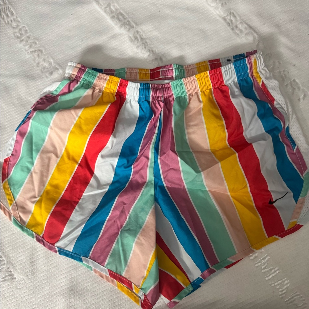 Nike Red and Yellow Athletic Shorts Vibrant Design